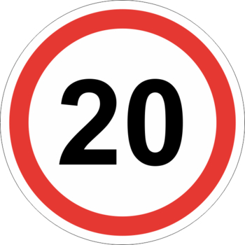 Знак 3.24 ограничение максимальной скорости (20 км/ч) - Дорожные знаки - Запрещающие знаки - Магазин охраны труда ИЗО Стиль